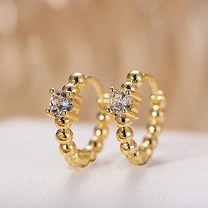 Women Girls Small Dangle Chain Hoop Earrings Jewelry